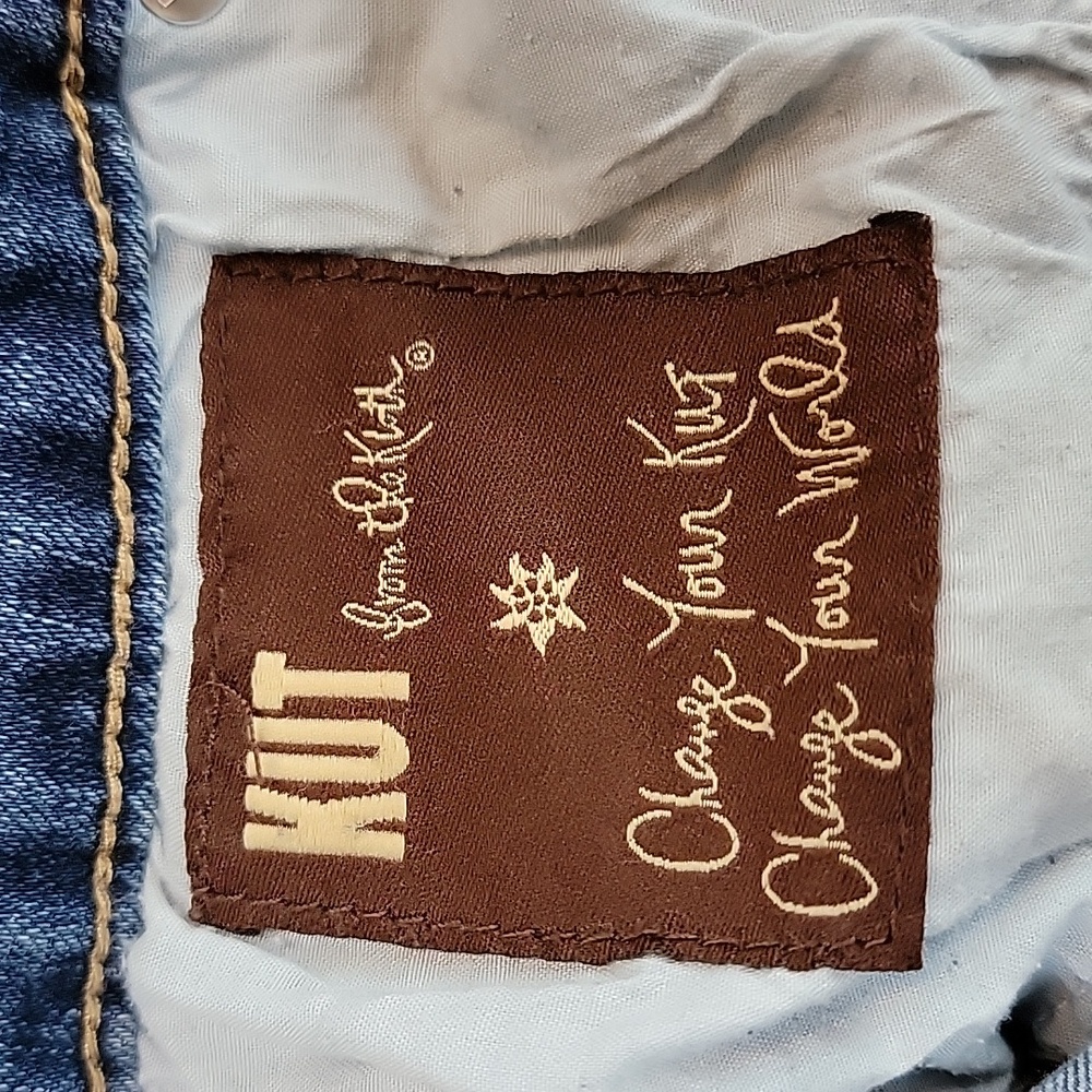 Kut from the Kloth Distressed BARDOT Crop Skinny Boyfriend Jeans Size 4 EUC - Picture 7 of 16